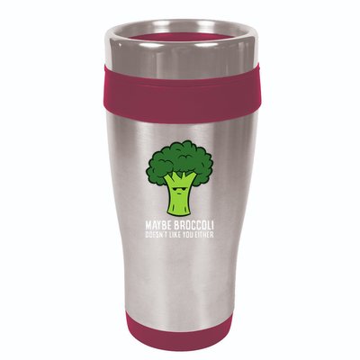Maybe Broccoli DoesnT Like You Either Vegetable Brokkoli 16oz Travel Tumbler