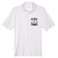 My Boat Doesn't Run On Thanks Funny Boating for Boat Owners Men's Origin Performance Pique Polo