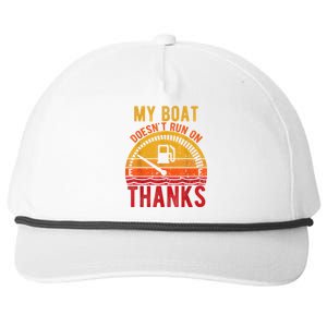 My Boat Doesnt Run On Thanks Snapback Five-Panel Rope Hat