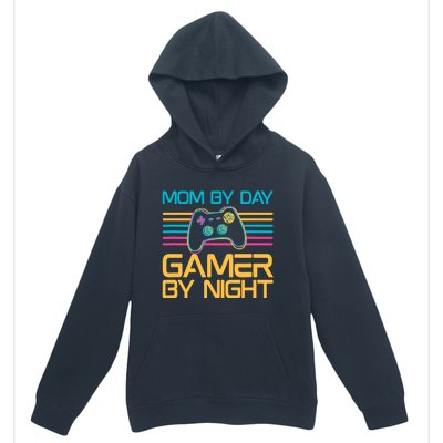 Mom By Day Gamer By Night Video Games Lover Gamer Mom Urban Pullover Hoodie