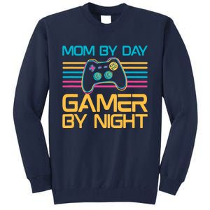 Mom By Day Gamer By Night Video Games Lover Gamer Mom Tall Sweatshirt