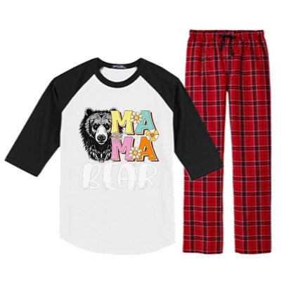 Mama Bear Don't Mess with Mama Bear Mothers Day Matching Raglan Sleeve Pajama Set