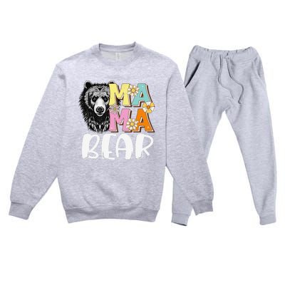 Mama Bear Don't Mess with Mama Bear Mothers Day Matching Premium Crewneck Sweatsuit Set