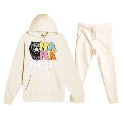 Mama Bear Don't Mess with Mama Bear Mothers Day Matching Premium Hooded Sweatsuit Set