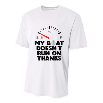 My Boat Doesn't Run On Thanks Funny Quote For Boat Owners Youth Performance Sprint T-Shirt