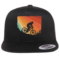 Mountain Biking Design Mountain Bike Flat Bill Trucker Hat
