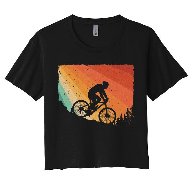Mountain Biking Design Mountain Bike Women's Crop Top Tee