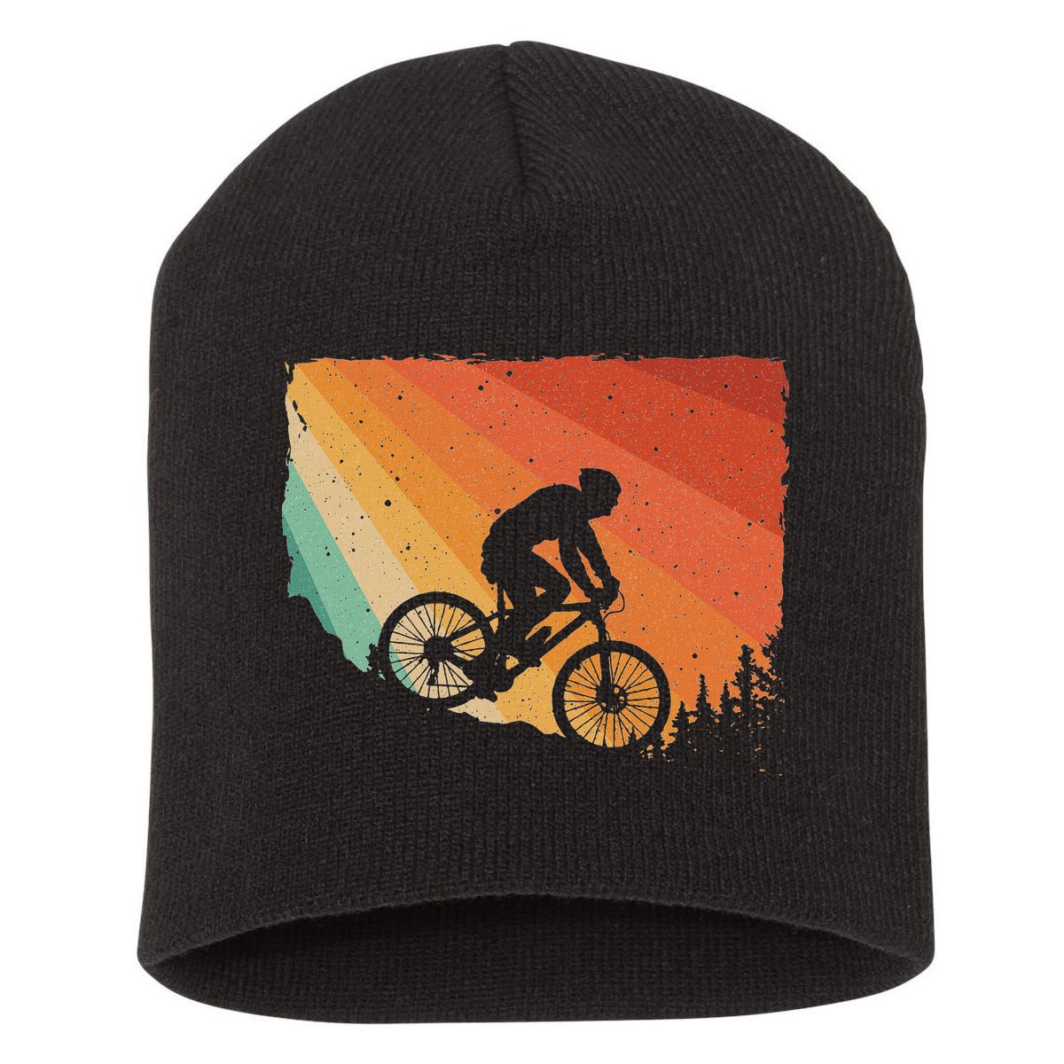 Mountain Biking Design Mountain Bike Short Acrylic Beanie