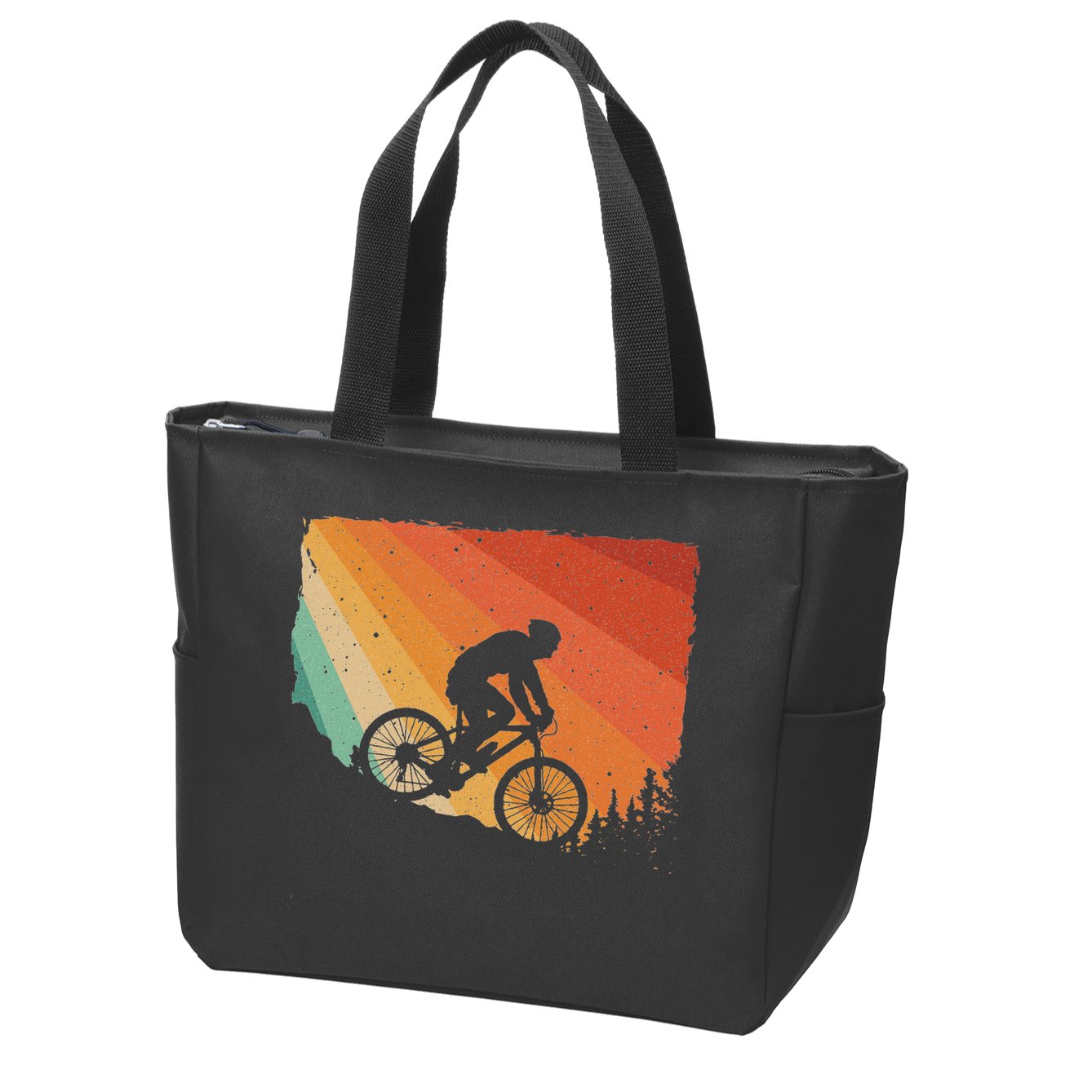Mountain Biking Design Mountain Bike Zip Tote Bag