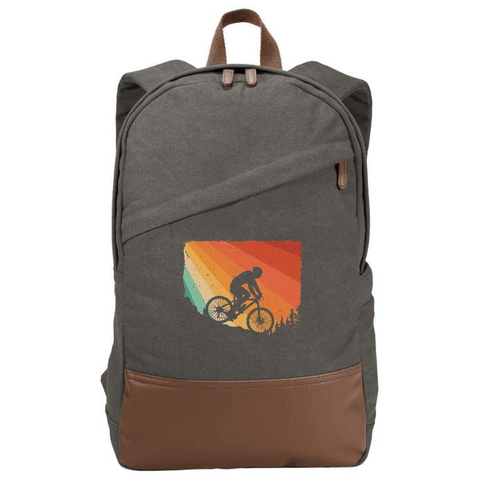 Mountain Biking Design Mountain Bike Cotton Canvas Backpack