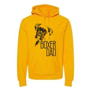 Men BOXER DAD DOG FACE DOG LOVERS BOXER DAD GIFT Premium Hoodie