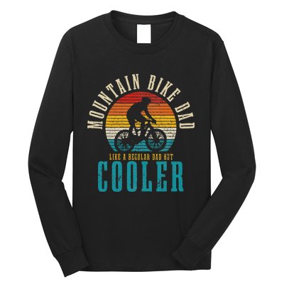 Mountain Bike Dad Funny Vintage MTB Downhill Biking Cycling Long Sleeve Shirt