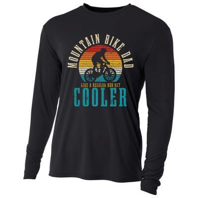 Mountain Bike Dad Funny Vintage MTB Downhill Biking Cycling Cooling Performance Long Sleeve Crew