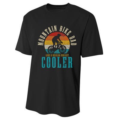 Mountain Bike Dad Funny Vintage MTB Downhill Biking Cycling Performance Sprint T-Shirt