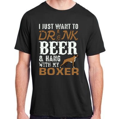 Men Boxer Dad T Funny Fathers Day Dog Lover Gift Beer Tee Adult ChromaSoft Performance T-Shirt