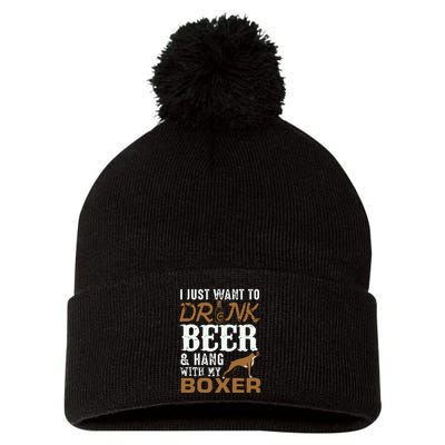 Men Boxer Dad T Funny Fathers Day Dog Lover Gift Beer Tee Pom Pom 12in Knit Beanie