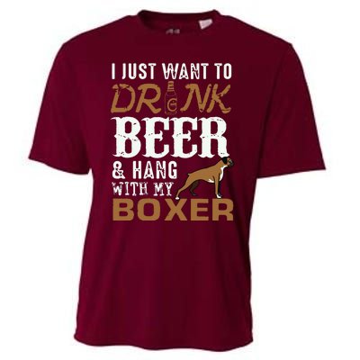 Men Boxer Dad T Funny Fathers Day Dog Lover Gift Beer Tee Cooling Performance Crew T-Shirt