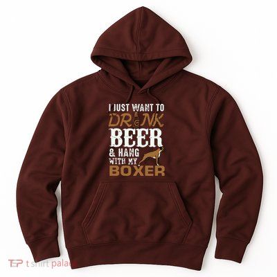 Men Boxer Dad T Funny Fathers Day Dog Lover Gift Beer Tee Hoodie