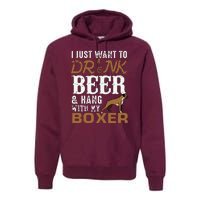 Men Boxer Dad T Funny Fathers Day Dog Lover Gift Beer Tee Premium Hoodie