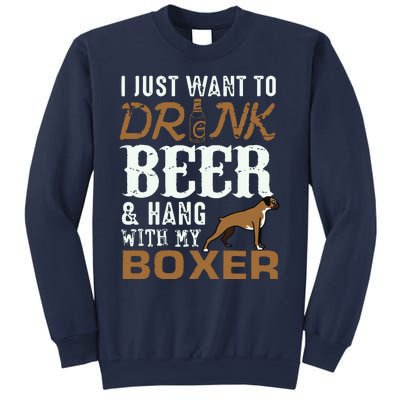 Men Boxer Dad T Funny Fathers Day Dog Lover Gift Beer Tee Sweatshirt