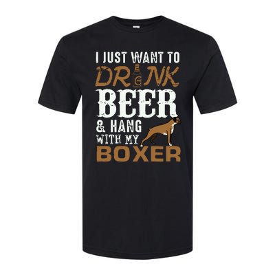 Men Boxer Dad T Funny Fathers Day Dog Lover Gift Beer Tee Softstyle CVC T-Shirt