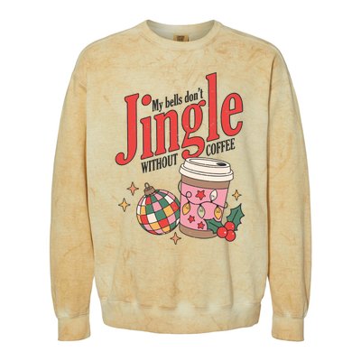 My Bells Dont Jingle Without Coffee Christmas Colorblast Crewneck Sweatshirt