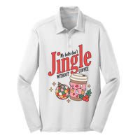 My Bells Dont Jingle Without Coffee Christmas Silk Touch Performance Long Sleeve Polo