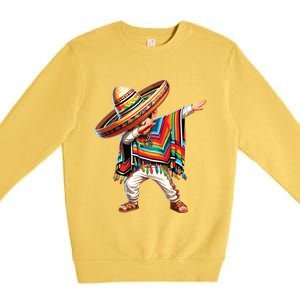 Mexican Boy Dabbing Poncho Cinco De Mayo Premium Crewneck Sweatshirt