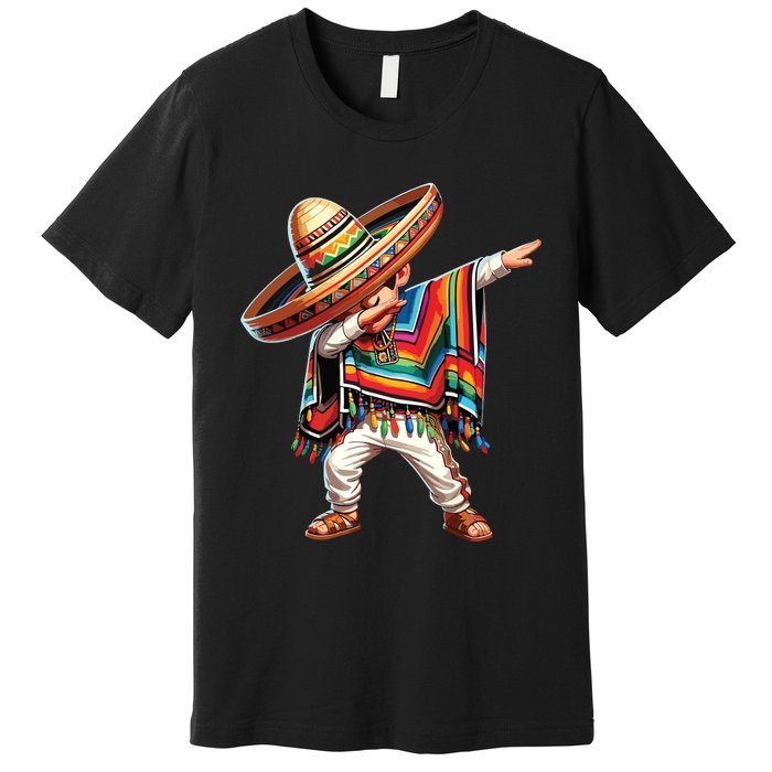 Mexican Boy Dabbing Poncho Cinco De Mayo Premium T-Shirt