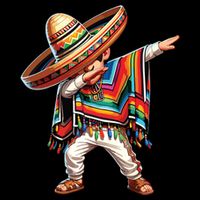 Mexican Boy Dabbing Poncho Cinco De Mayo Wool Snapback Cap