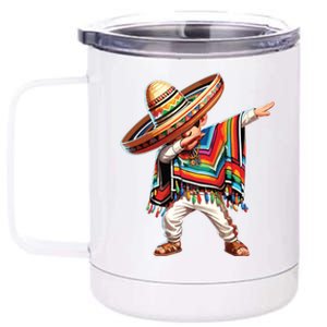 Mexican Boy Dabbing Poncho Cinco De Mayo 12 oz Stainless Steel Tumbler Cup