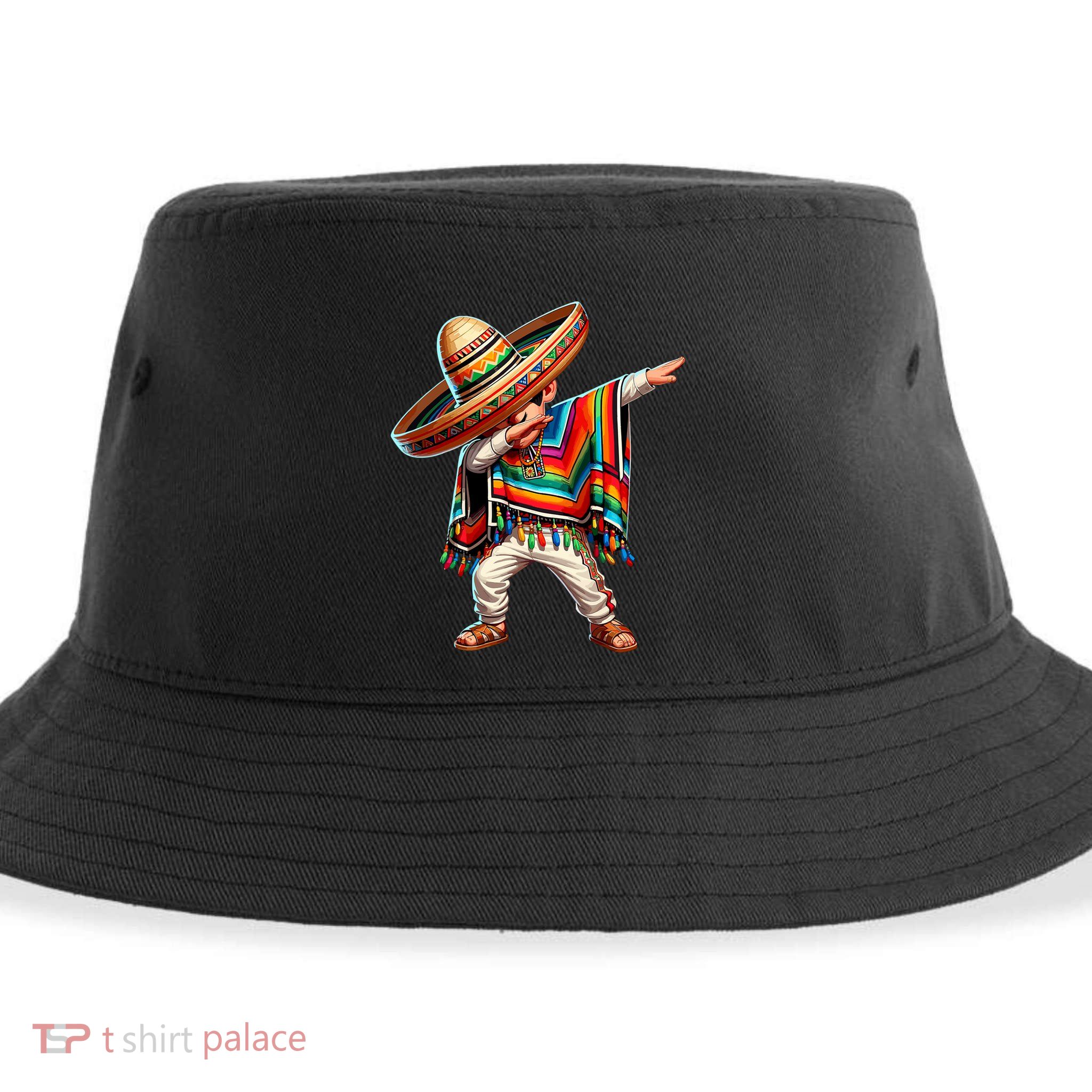 Mexican Boy Dabbing Poncho Cinco De Mayo Sustainable Bucket Hat