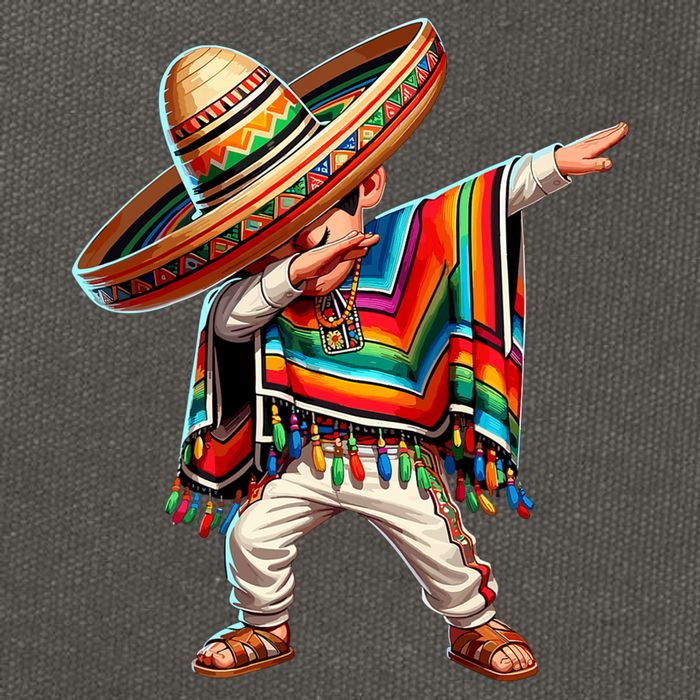 Mexican Boy Dabbing Poncho Cinco De Mayo Cotton Canvas Backpack