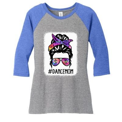 Messy Bun Dance Mom Life Ballet Dancing Mother's Day Gift Women's Tri-Blend 3/4-Sleeve Raglan Shirt