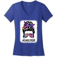 Messy Bun Dance Mom Life Ballet Dancing Mother's Day Gift Women's V-Neck T-Shirt