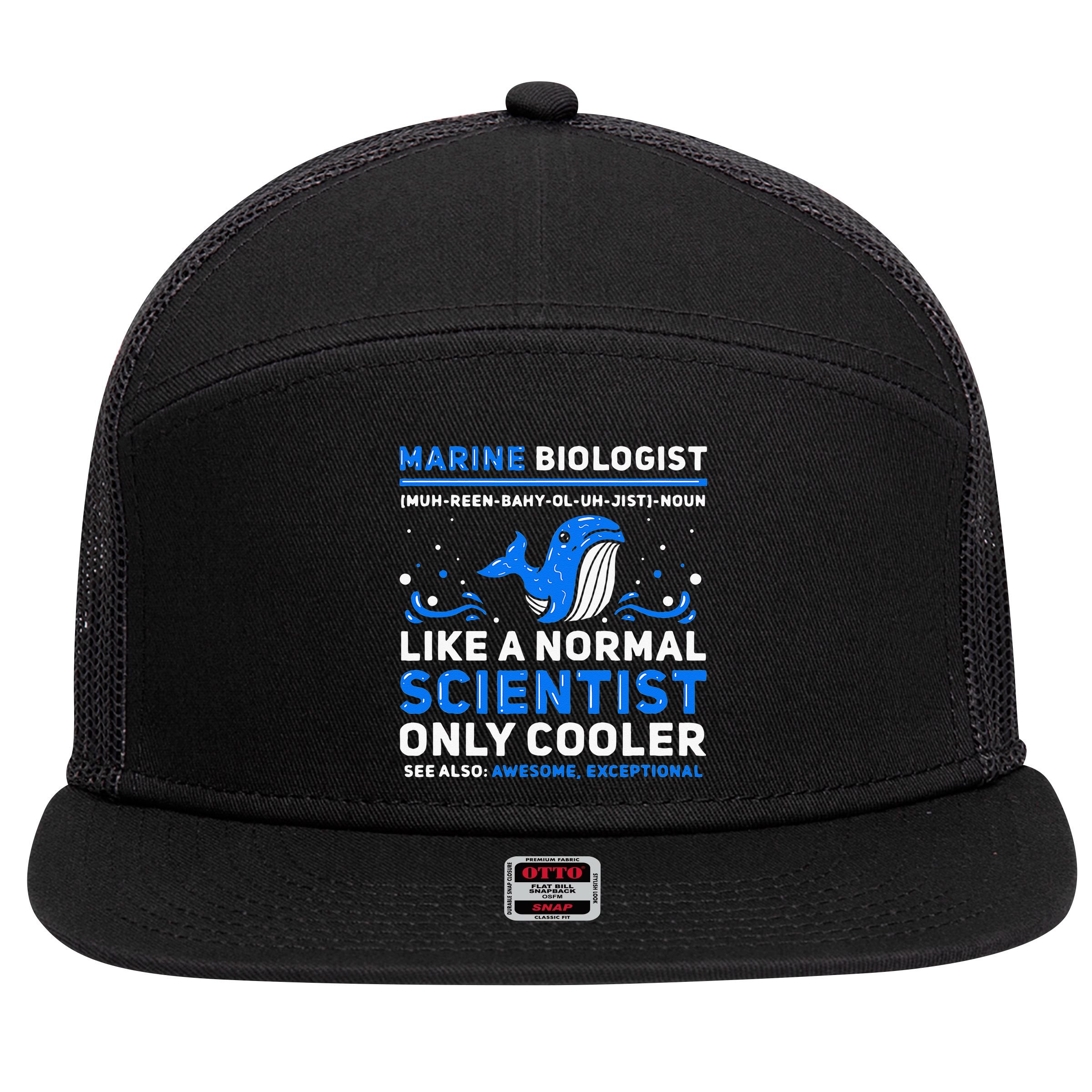 Marine Biologist Definition Marine Biology 7 Panel Mesh Trucker Snapback Hat