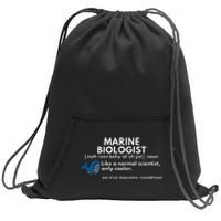 Marine Biologist Definition Funny Science Sweatshirt Cinch Pack Bag