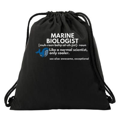 Marine Biologist Definition Funny Science Drawstring Bag