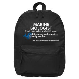 Marine Biologist Definition Funny Science 16 in Basic Backpack