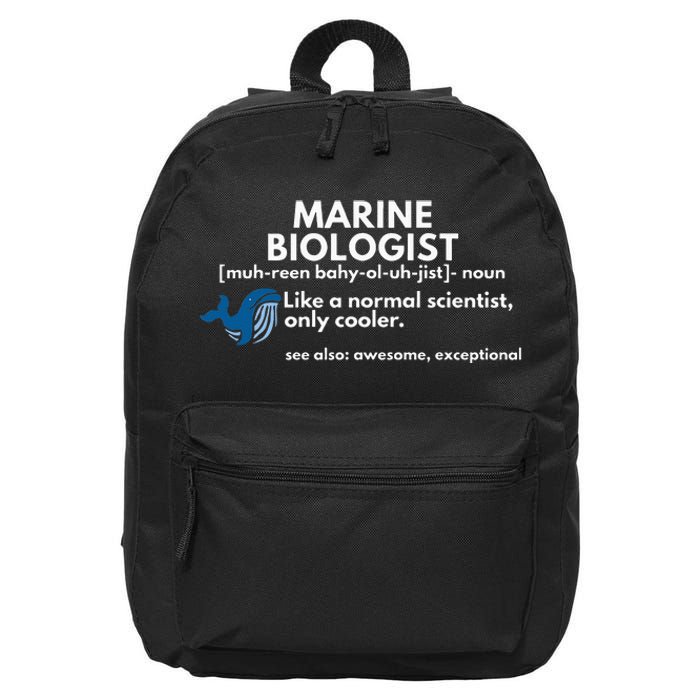 Marine Biologist Definition Funny Science 16 in Basic Backpack