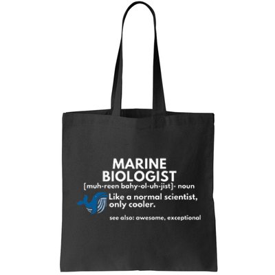 Marine Biologist Definition Funny Science Tote Bag