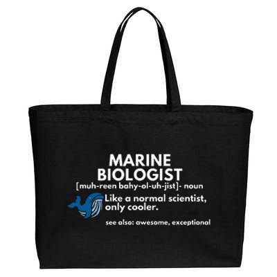 Marine Biologist Definition Funny Science Cotton Canvas Jumbo Tote