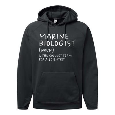 Marine Biologist Definition Funny Scientist Science Teacher Performance Fleece Hoodie