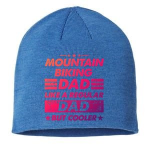 Mountain Biking Dad Like A Regular Dad Funny Mountain Biking Gift Sustainable Beanie