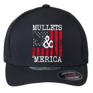 Merica Bald Eagle Mullet 4th Of July American Flag Patriotic Gift Flexfit Unipanel Trucker Cap