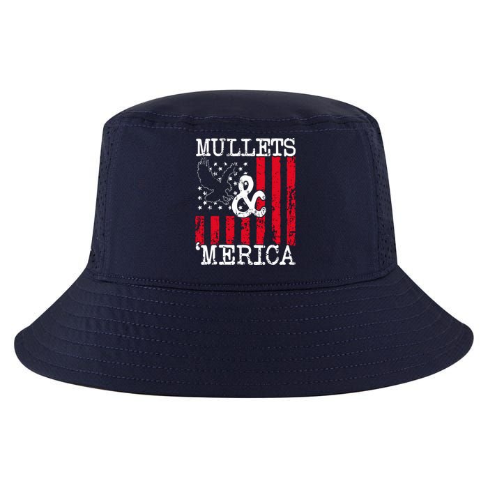 Merica Bald Eagle Mullet 4th Of July American Flag Patriotic Gift Cool Comfort Performance Bucket Hat