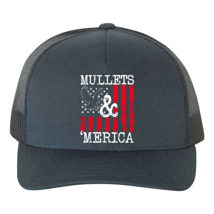 Merica Bald Eagle Mullet 4th Of July American Flag Patriotic Gift Yupoong Adult 5-Panel Trucker Hat