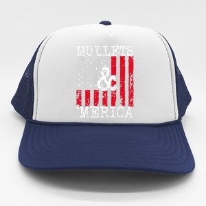 Merica Bald Eagle Mullet 4th Of July American Flag Patriotic Gift Trucker Hat