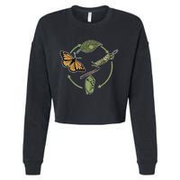 Monarch Butterfly Evolution Cute Butterfly Cropped Pullover Crew