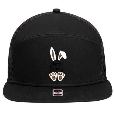 Mama Bunny Easter Bunny Leopard Gift 7 Panel Mesh Trucker Snapback Hat